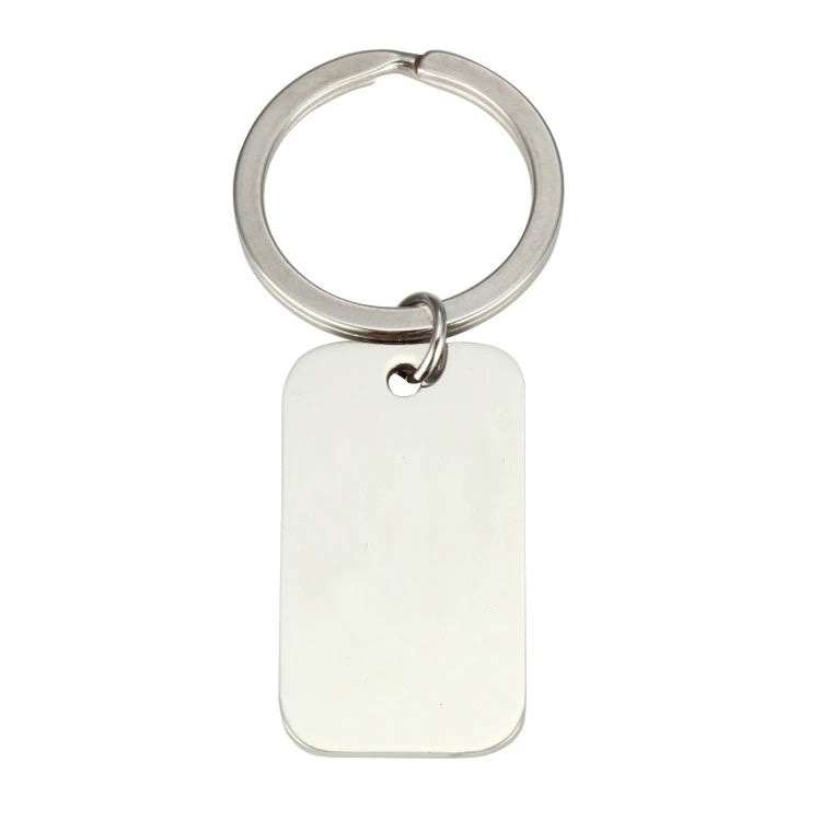 Blank Engraving Name Mirror Polished Stainless Steel Keychains