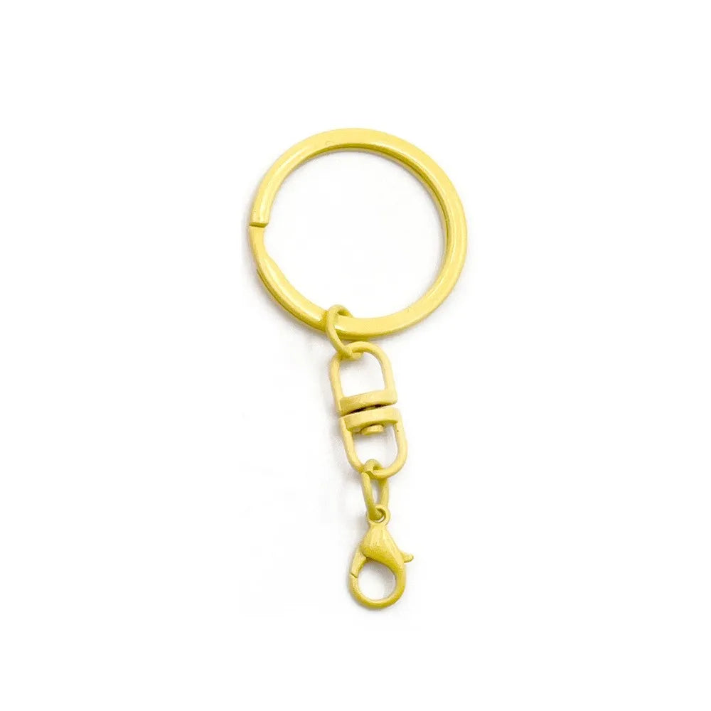 Hot Sale Candy Color 25mm Colorful Zinc Alloy Fashion Keychain Ring Split Key Ring DIY Custom Logo