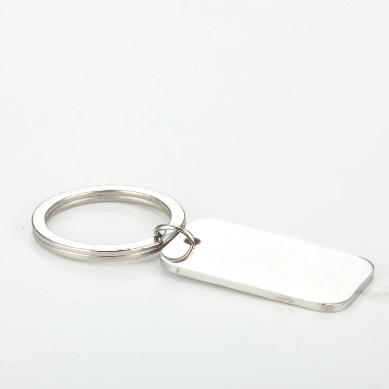 Blank Engraving Name Mirror Polished Stainless Steel Keychains